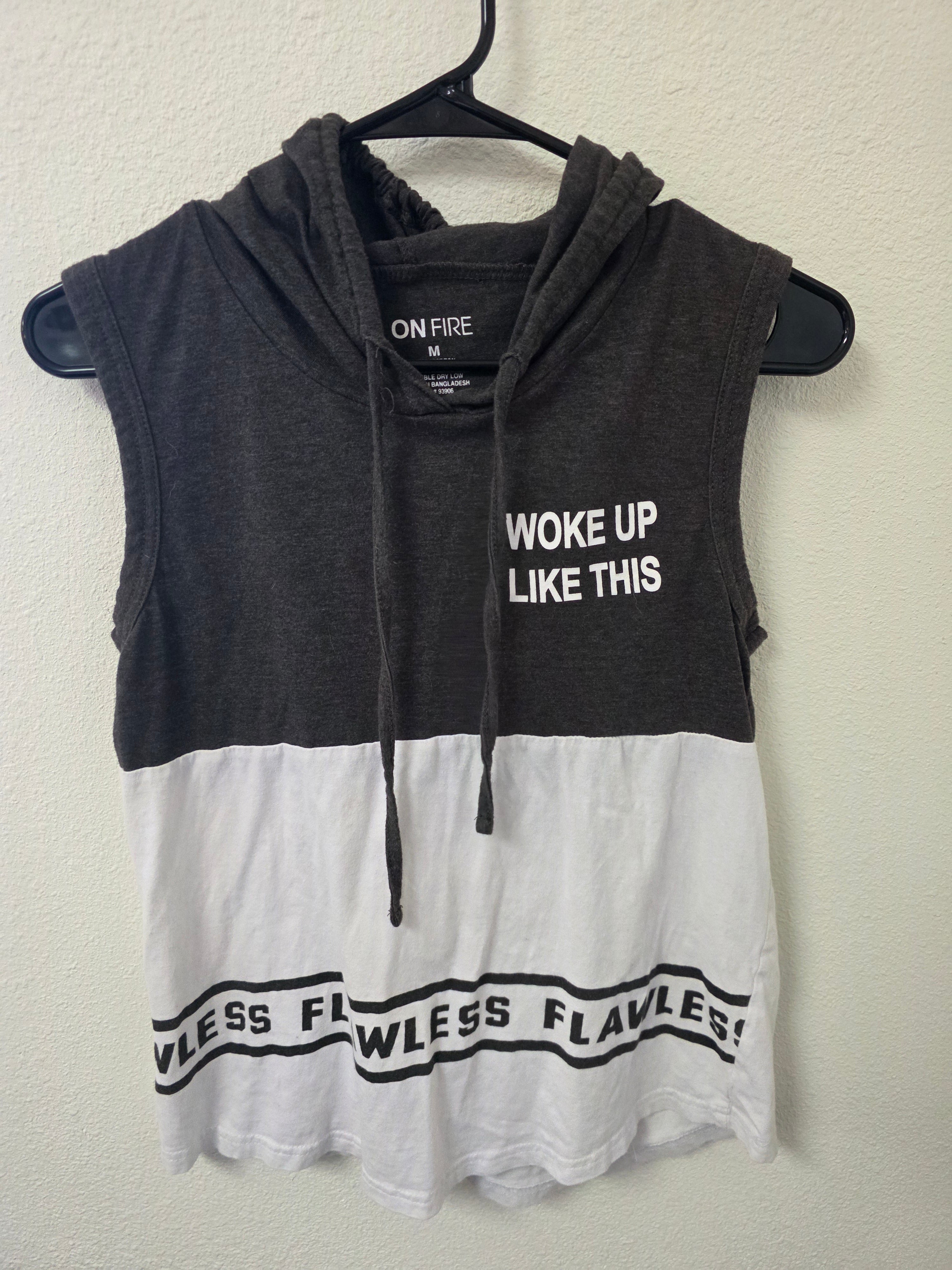 On Fire Sleeveless Hoodie M